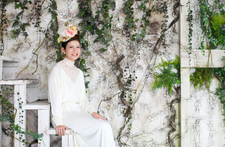 長袖のウェディングドレス