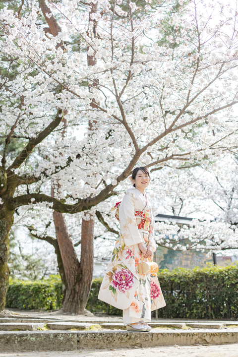 京都　成人式　前撮り　桜