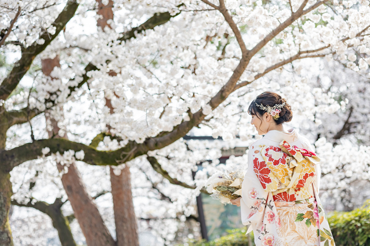 京都　成人式　前撮り　桜
